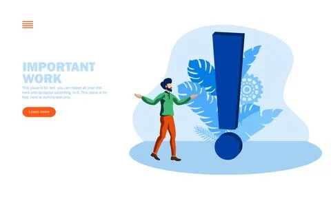 Person looking at exclamation mark concept vector illustration Illustrazione stock