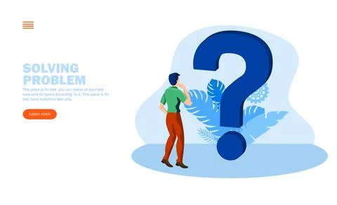 Person looking at question mark concept vector illustration Stock-Illustration