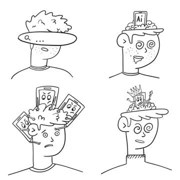 The person is looking for relevant information Stock Illustration