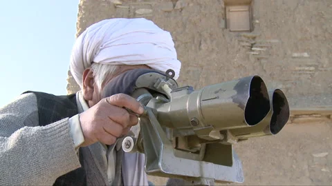 Person looking through an antique binocular Stock Footage 202888922