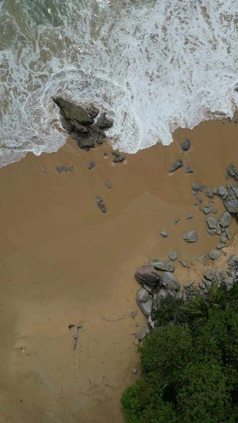 Person Lying on a Sandy Tropical Beach in Phuket, Thailand Stock Footage 335583736