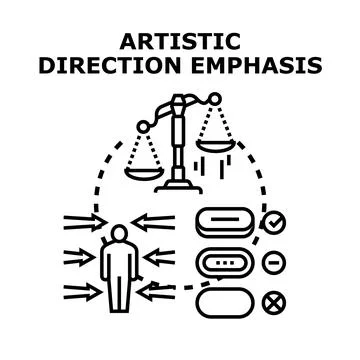 Person making artistic direction emphasis decisions Stock Illustration