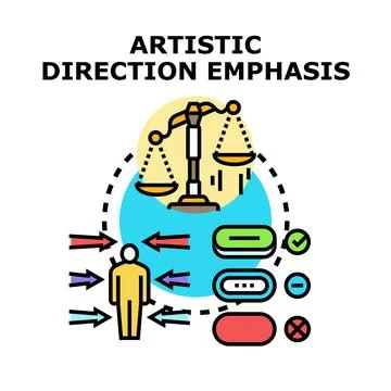 Person making artistic direction emphasis decisions Stock Illustration