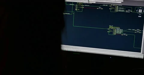 A person making a construction plan in a construction program Video stock 45435053