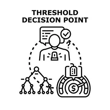 Person making a crucial threshold decision point Stock Illustration