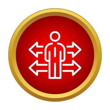 Person making a decision choosing a new direction pathway Stock Illustration