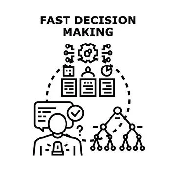 Person making fast decisions analyzing information and data Stock Illustration