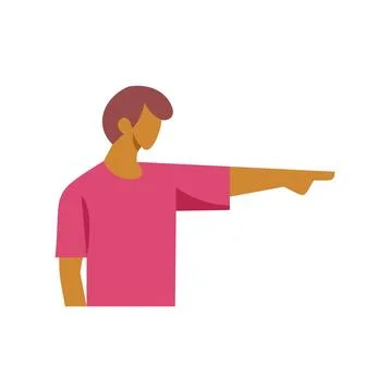 Person making a pointing gesture, indicating a path or information Illustrazione stock