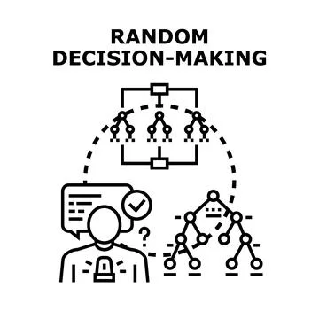 Person making a random decision analyzing choices Stock Illustration