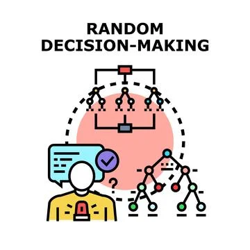 Person making a random decision analyzing choices Stock Illustration