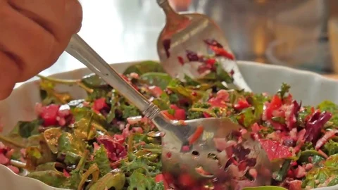 Person Making a Salad Stock Footage 72632243