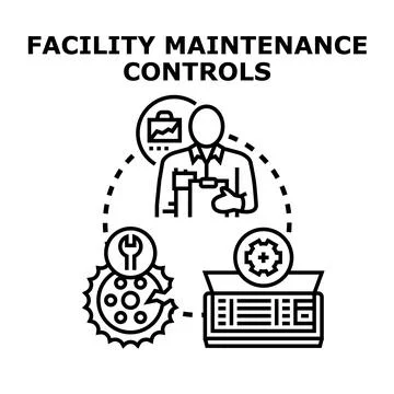 Person managing facility maintenance controls and repair operations Stock Illustration