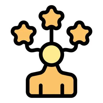 Person managing multiple tasks with star symbols representing excellent per.. イラスト素材