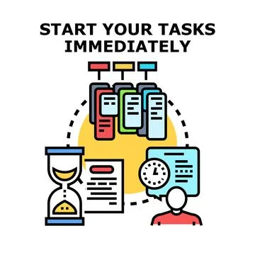 Person managing tasks with urgency and time efficiency Stock Illustration