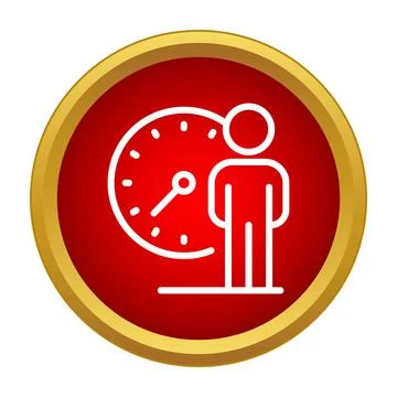 Person managing time, deadline, and productivity icon Stock Illustration