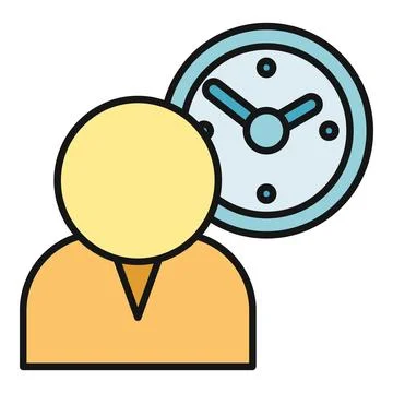 Person managing time, schedule, and productivity icon Stock Illustration