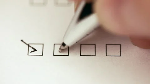 Person marking checkboxes Stock Footage 161180944