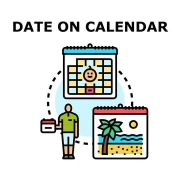 Person marking important dates on calendar Stock Illustration