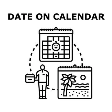 Person marking important dates on calendar Stock Illustration