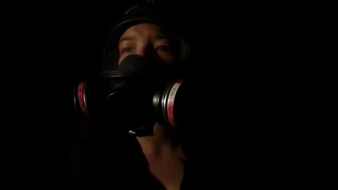 Person in mask Stock Footage 121189116