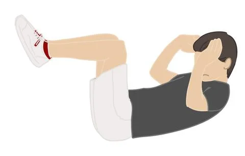Person material: men, training, abs workout Stock Illustration