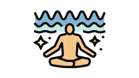 Person meditating brainwave lines Stock Footage 326113751
