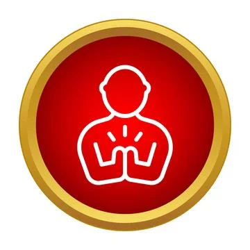 Person meditating with hands in prayer position icon Stock Illustration