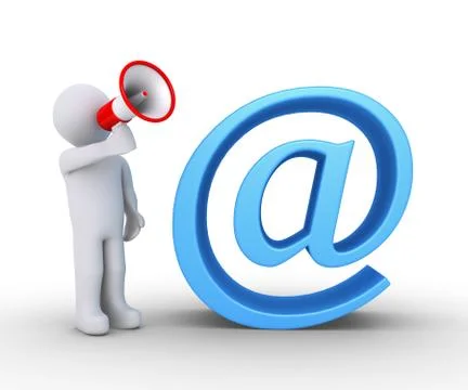 Person with megaphone and e-mail Stock Illustration