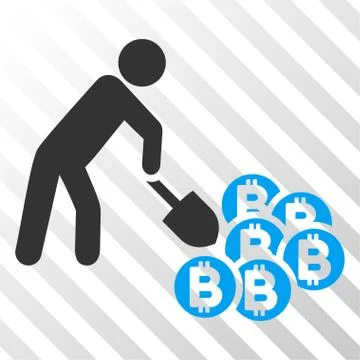 Person Mining Bitcoins Vector EPS Icon Stock Illustration