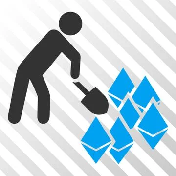 Person Mining Ethereum Vector EPS Icon Stock Illustration