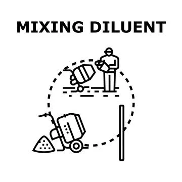 Person mixing diluent for construction work project イラスト素材