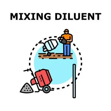 Person mixing diluent for construction work project 스톡 일러스트