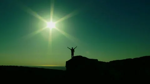 Person in mountains Stock Footage 3879856