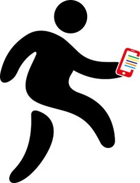 PERSON MOVING QUICKLY BY TELEPHONING Stock Illustration