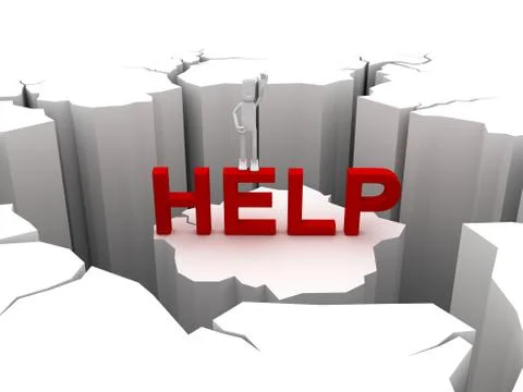 Person needs help - conceptual image Stock Illustration