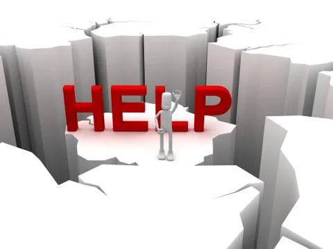 Person needs help - conceptual image Stock Illustration