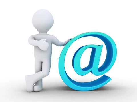 Person is next to e-mail Stock Illustration