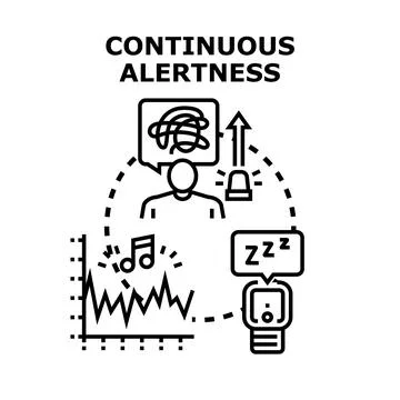 Person observing data for continuous alertness and health monitoring Stockillustratie