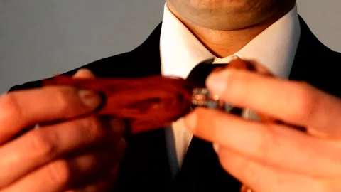 A person observing a rosary. Stock Footage 336038427