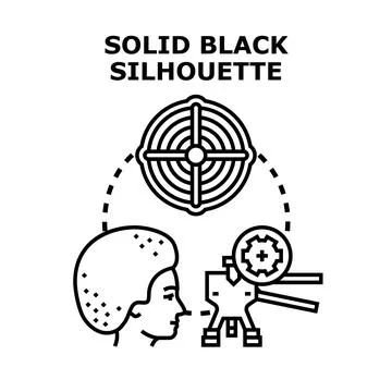 Person observing target and mechanical part object Stock-Illustration