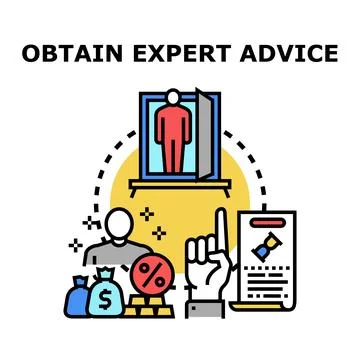 Person obtaining expert advice for financial planning Stock Illustration