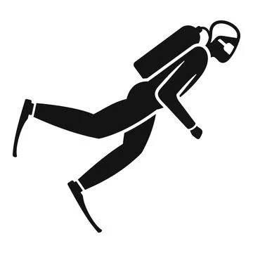 Person ocean diving icon simple vector. Energetic oxygen 스톡 일러스트