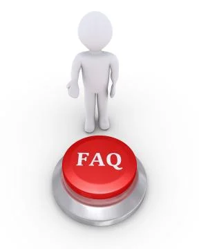 Person offers the FAQ button Stock Illustration