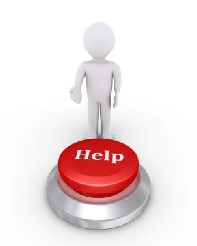 Person offers help button Stock Illustration
