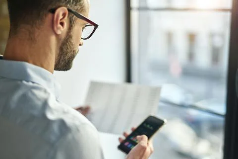 Person in the office working with documents Stock Photos