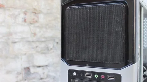 Person opens the dusty front panel PC Vídeo Stock 49060188