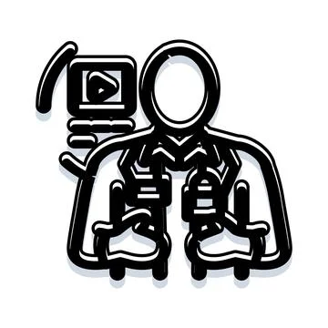 Person operating video camera filming live broadcast Stock Illustration