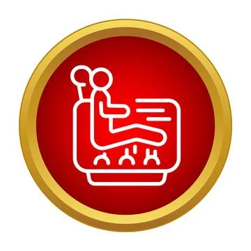 Person operating virtual reality training simulator icon Illustrazione stock