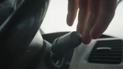 Person Operating Windshield Wiper Lever Activating and Deactivating Function 스톡 동영상 310183363