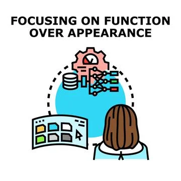 Person optimizing system function, not appearance Stock-Illustration